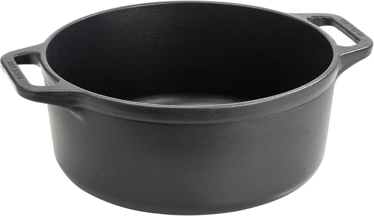 Victoria Dutch Oven Inductie Geëmailleerd Gietijzer 29cm, Cocotte 6,6L, PTFE en PFOA vrij, Geschikt voor Vuur, Barbecue, Oven, Kookplaat, Keramische kookplaat, Gas