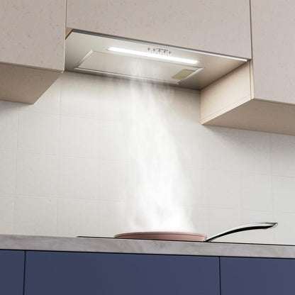 CIARRA CBCS5913D Afzuigkap inbouw ventilatorbouwsteen 52 cm afvoerlucht inbouwkap afzuigkap 300 m³/h efficiënte afzuigkap afzuigkap compatibel CBCF005 actieve koolfilter roestvrij staal zilver - QUORE