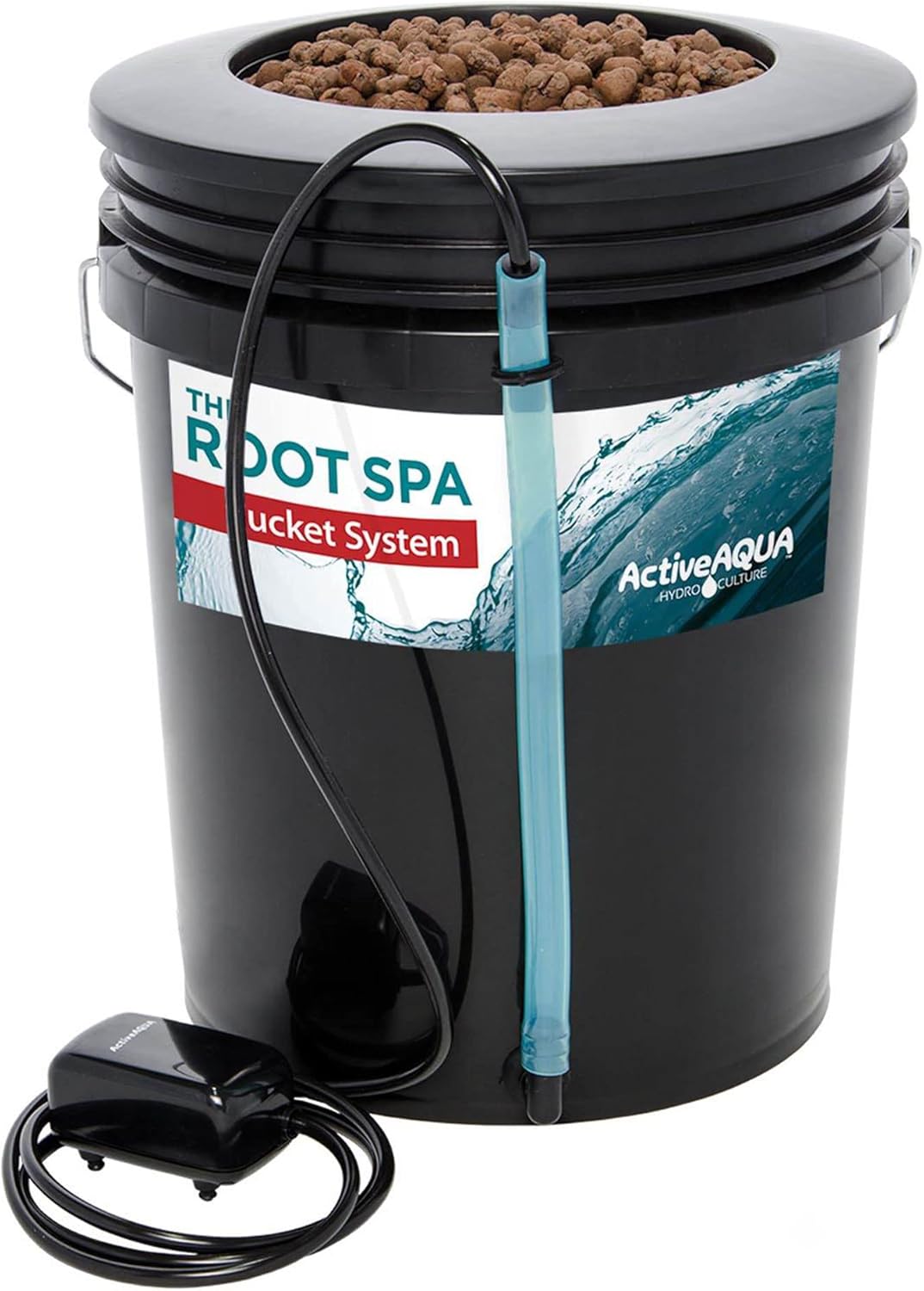 Hydrocultuur Emmersysteem – Deep Water Culture Systeem – DWC Systeem – Kweekemmer – Wortelspa – 5 Gallon – 10 Inch Kweekmand – Zwart