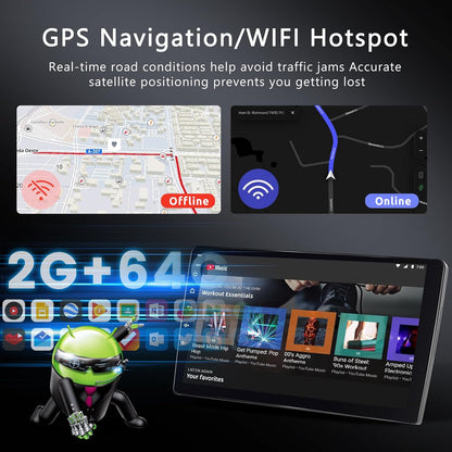 Hodozzy 2G + 64G Android-radio voor Renault Master 2019-2022 met Carplay Android Auto, draadloos, 10,1 inch (25,7 cm) touchscreen, GPS, Bluetooth, WLAN, DSP FM/RDS radio, stuurwielafstandsbediening