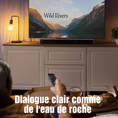Hiwill 5.2.2ch soundbar voor tv-apparaten met Dolby Atmos, 400W alles-in-één tv-soundbar met 2 geïntegreerde subwoofers, houten behuizing home cinema-geluidssysteem, luidsprekers voor televisies, HDMI