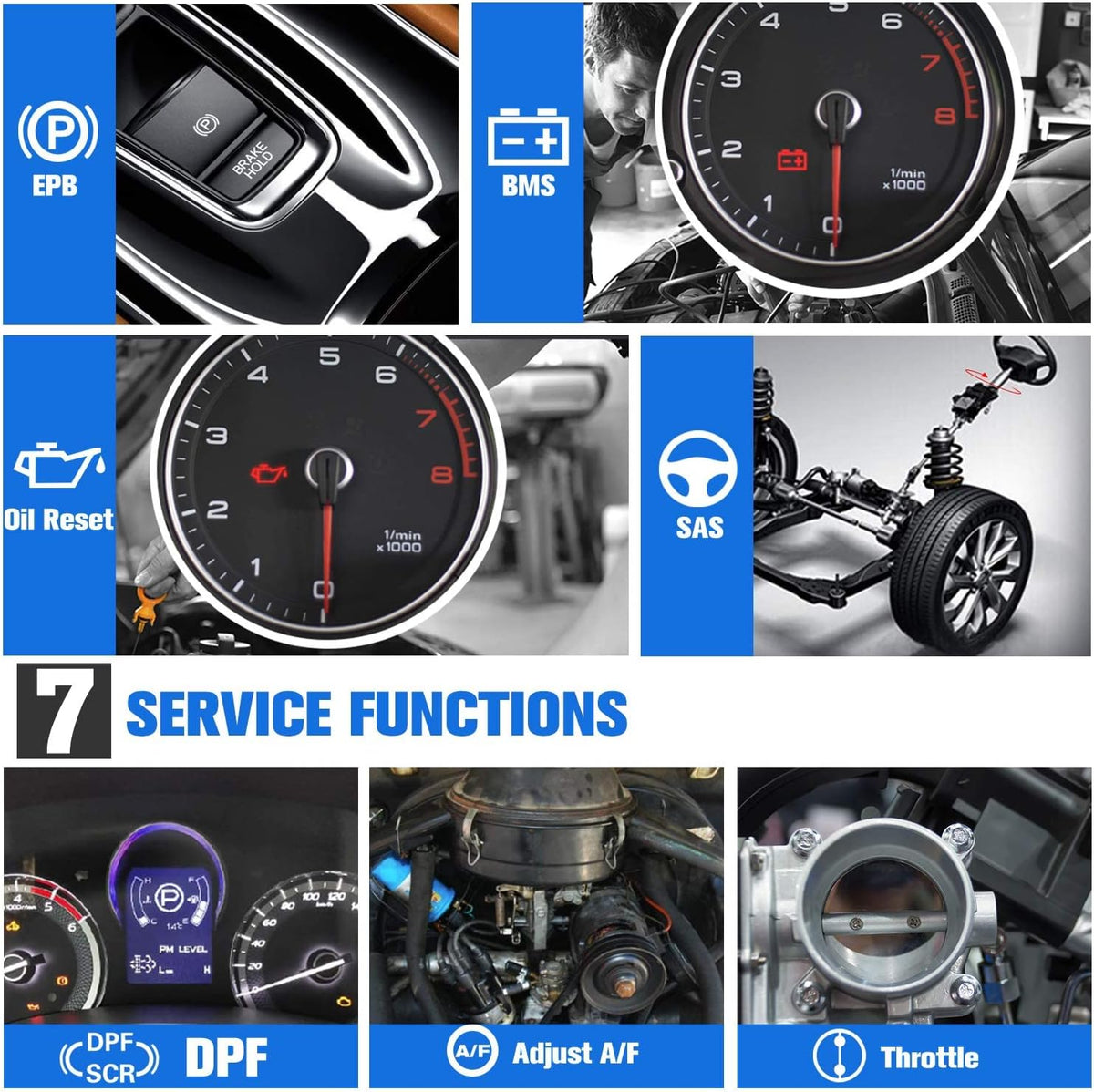 OBD2 Scanner – Autodiagnose Tool – Diagnoseapparaat – Foutcode Lezer – Uitleesapparaat – Volledige Systeemdiagnose – Onderhoudsfuncties Zoals Olie Reset & EPB