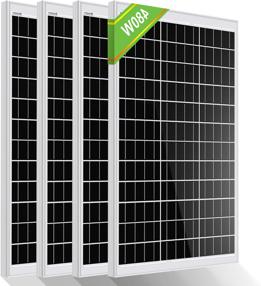 ECO-WORTHY Monocrystalline Solar Panel, 480 W, 18 V, 4 Pieces, 120 W Solar Panel, Ideal for Charging 12 V Batteries for Motorhome, Garden, RV, Boat and Roof of the House - QUORE