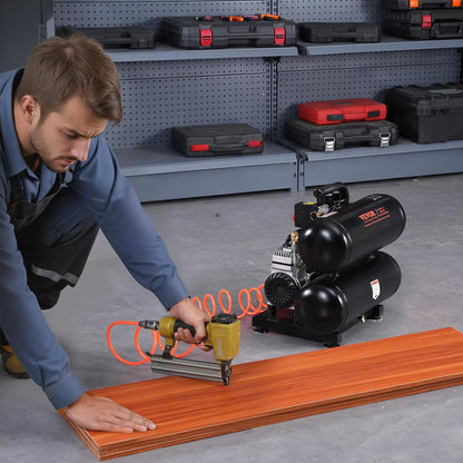 Luchtcompressor – Olievrije Compressor – Persluchtcompressor – Fluistercompressor – Bandenvuller – 18 Liter Ketel – 650 W Motor – 80 dB Geluidsarm