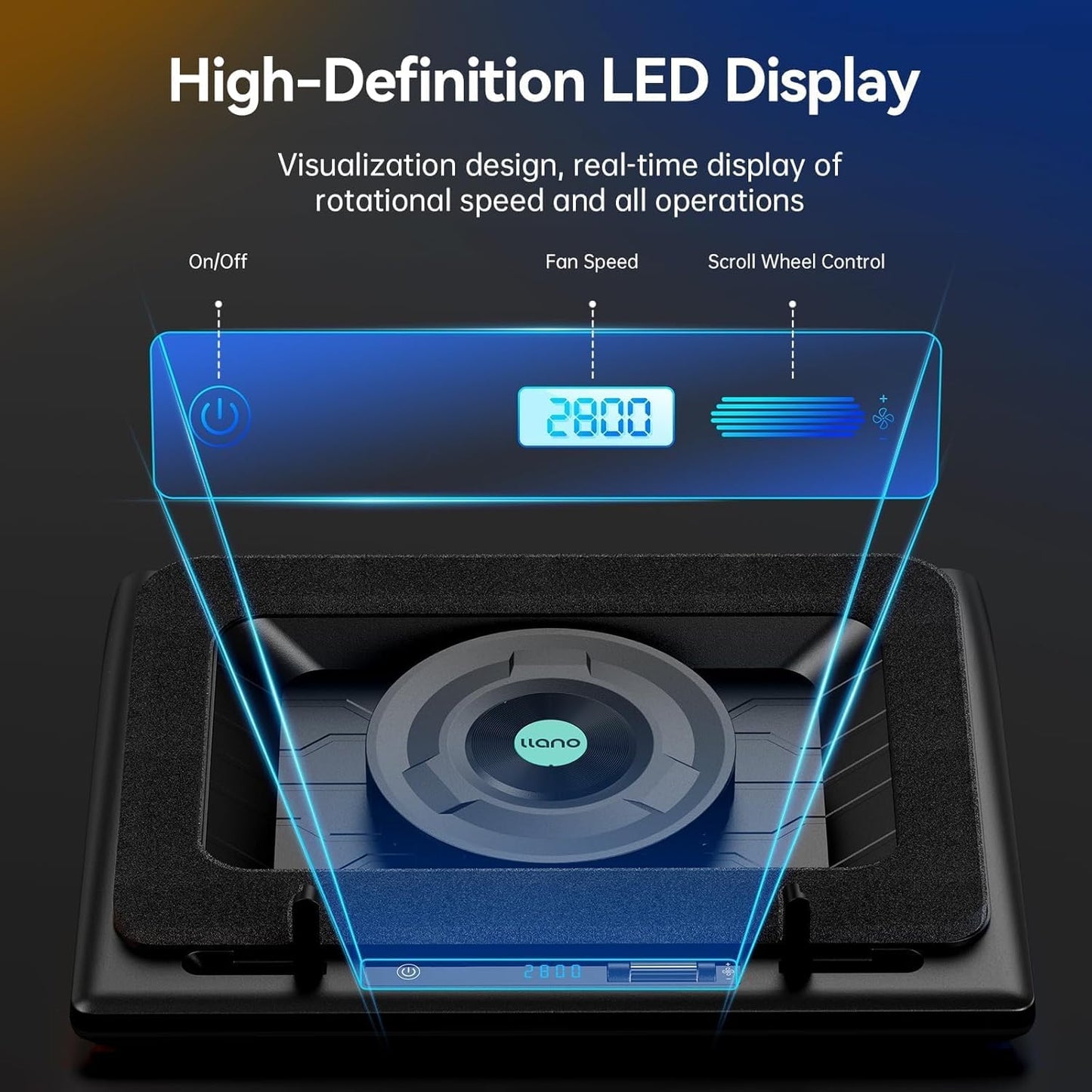 Laptop Cooling Pad – Laptop Koeler – Cooling Stand – Koelplaat – Laptop Ventilator – Krachtige 5,5 Inch Turbo Ventilator – Touchbediening Met LED Display