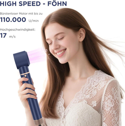 5-in-1 Airstyler – Haarstyler – Haardroger – Warme Luchtborstelset – Föhnborstel – Blauw – Drogen En Stylen In Eén – Geschikt Voor Verschillende Looks