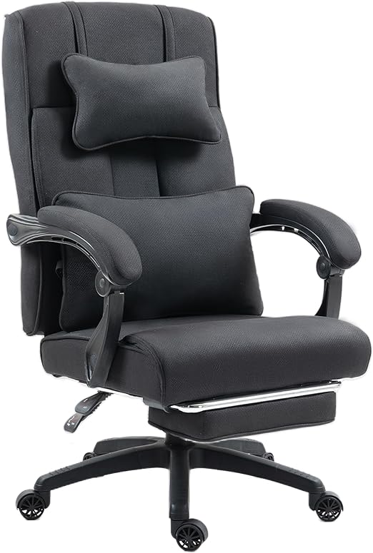Dowinx Executive Chair, Ergonomic Office Chair with Footrest, Adjustable Lumbar Support and Headrest, Ergonomic Fabric Office Chair, Swivel Chair, High Back Computer Chair, Office Chair, 150 - QUORE