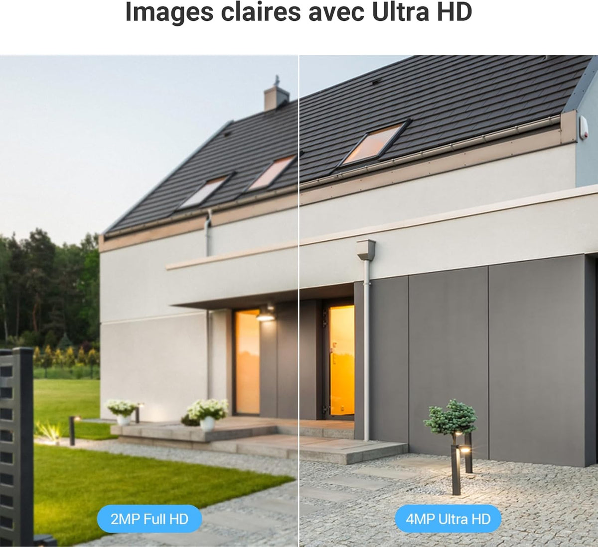 Beveiligingscamera Buiten - WiFi-bewakingscamera - Draadloze IP-camera - 4MP - met AI Menselijke Detectie-  30m Kleuren Nachtzicht - Alarmsirene - IP67 Waterdicht - Twee-weg audio - Wit