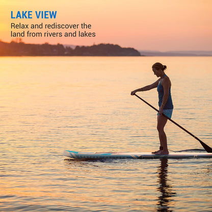 Capital Sports Lanikai Cruiser Opblaasbaar stand-up paddleboard, peddelboards voor volwassenen en kinderen, aluminium peddel, transporttas, SUP-pomp en paddleboard-accessoires, 330 cm, blauw/rood