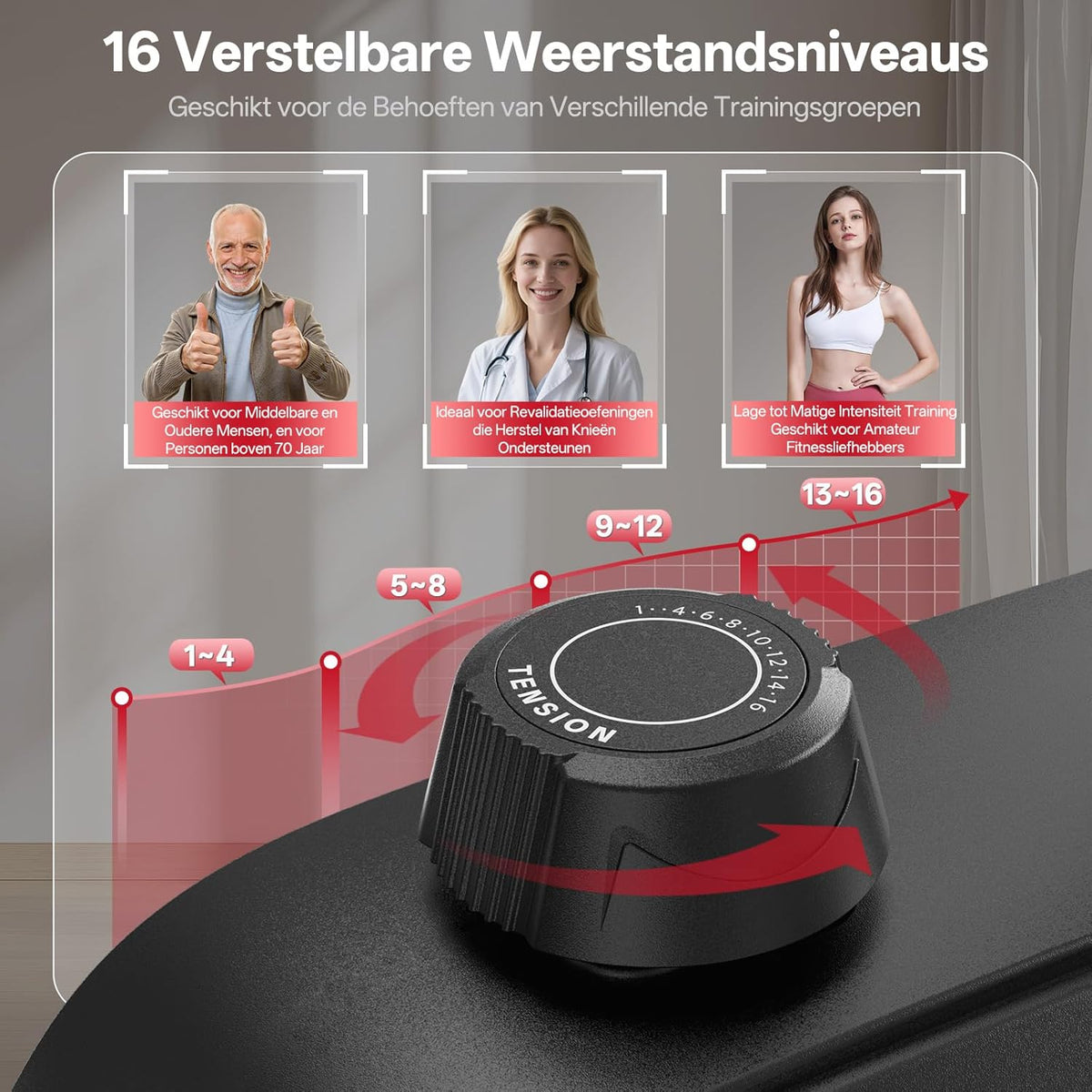 JOROTO JH50 Ligfiets voor Thuis, Bluetooth Ligergometer met App, Ligfiets met 16 Weerstandsniveaus, Verstelbaar Zitvlak & Rugleuning tot 182KG, LCD-scherm, Hartslagsensoren