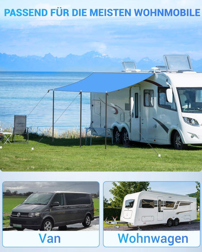 SUPAREE Caravan Luifel Auto Camping Luifels (Blauw, 3.5x2.4m)