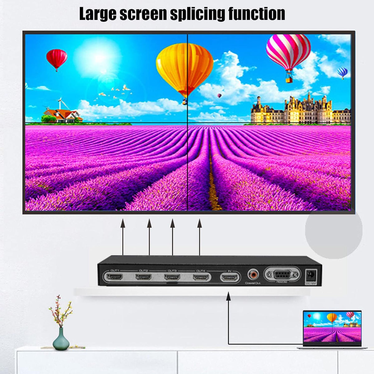 2x2 HDMI Video Wall Controller Video Splicer 4K@30Hz Matrix Video Wall Processor Splitter Display 1x1, 1x2, 1x3, 1x4, 2x1, 3x1, 4x1(#3)