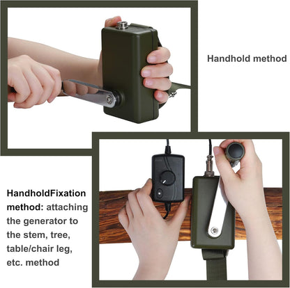 NArra Handbediende generator, 30 W 0-28 V, draagbare gelijkstroom-oplader met USB-aansluiting, vrije multifunctionele handslinger-generator voor het opladen van mobiele telefoons en computers
