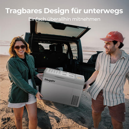 BougeRV CRPRO Compressor koelbox 12 V, 29 liter auto koelbox (-20 °C ~ 10 °C), 12/24 V DC & 110-240 V AC draagbare auto koelkast, 12 V koelkast, voor auto, camping, reizen, grijs