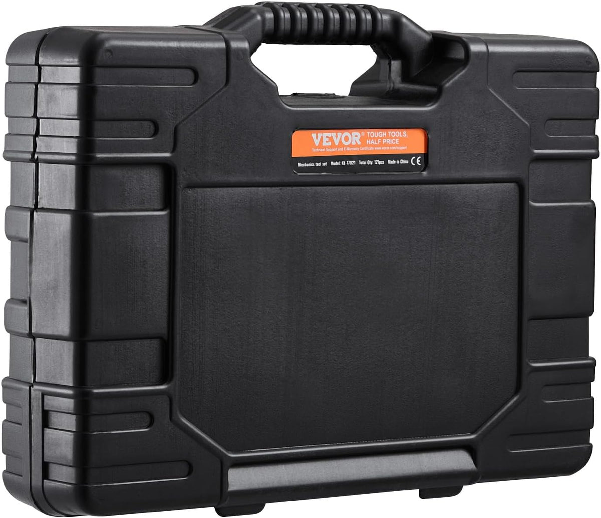 121 Piece Tool Set - Professional Mechanic Tool Kit with Bits, Ratchets, Wrenches &amp; Pliers - SAE &amp; Metric Sizes - Includes Storage Case - Black/Yellow