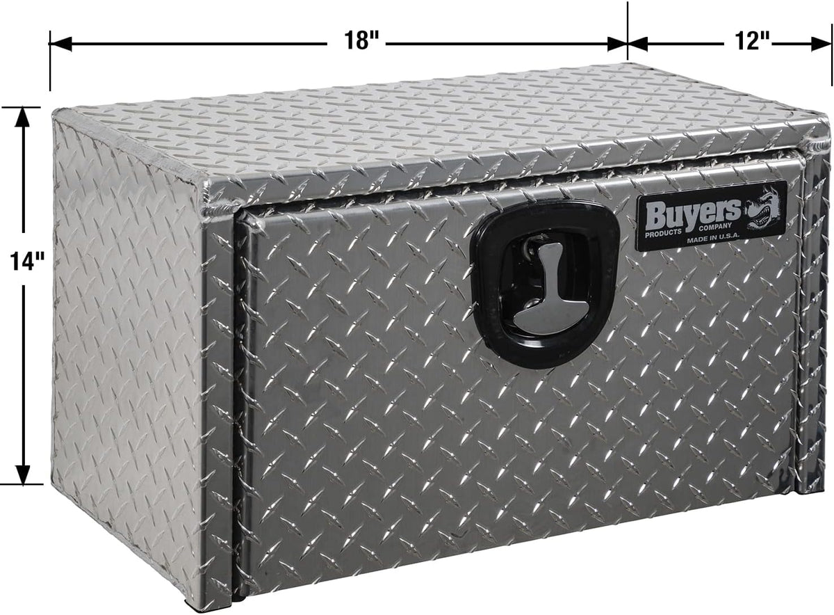 Buyers Products Diamond Loopvlak Aluminium Onderlichaam Truck Box w/T-Handvat Compressielatch (14x12x18 Inch)