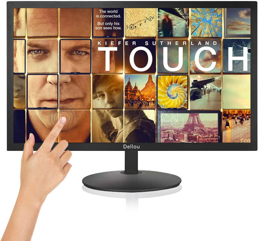 Bewakingscameramonitor met 56 cm (22 inch) touchscreen, multifunctioneel, HDMI, AV, BNC, VGA, USB-ingang, computermonitor met lcd-display, 1920 x 1080 Full HD