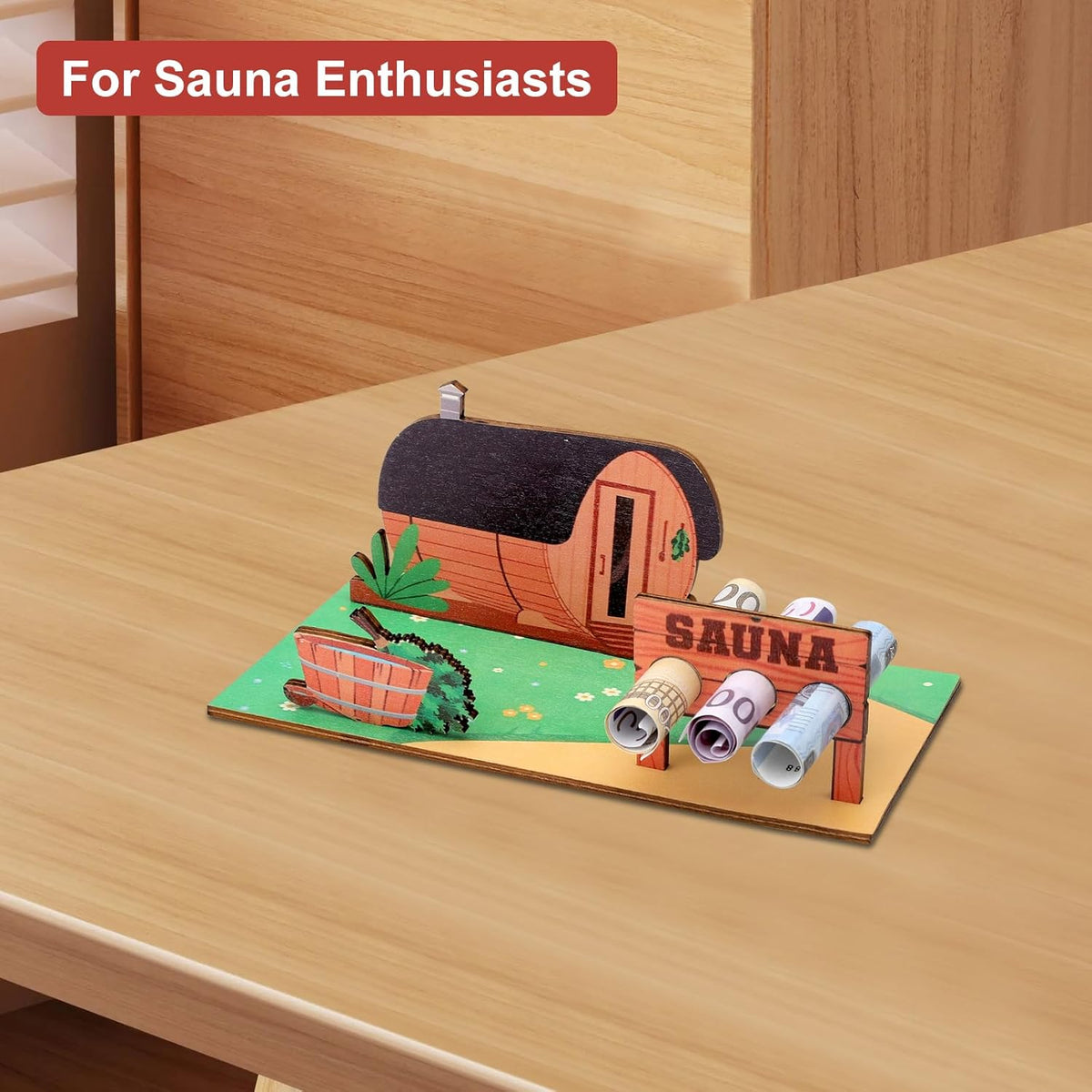 Regalos para sauna tarjetas de madera 3D rekken saludables, Decoraciones voor sauna Decoraciones saludables Vales para sauna, mini sauna accessoires de sauna como rekken de vacaciones Regalos