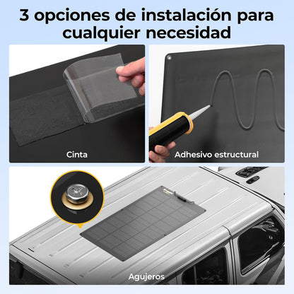 BougeRV Arch Pro Schaduwtolerantie, flexibel zonnepaneel van glasvezel, N-type 16BB-cellen, 25% efficiëntie, ETFE, flexibele zonnepanelen, IP68, voor camper, boot, tuin, balkon, 12/24 V batterijen