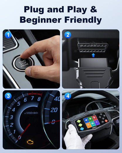 OBD2-Scanner – Diagnostisch Hulpmiddel – Autoscanner – Codelezer – Foutcode Scanner – 2,8 Inch Kleurenscherm – 40.000+ DTC’s & Live Datastroom