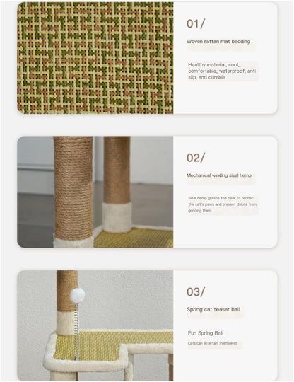 Kattenboom – Kleine Kattenboom – Krabpaal – Kattentoren – Kattenspeelmeubel – Compact en Stevig Ontwerp – Pluche Bekleding met Sisaltouw