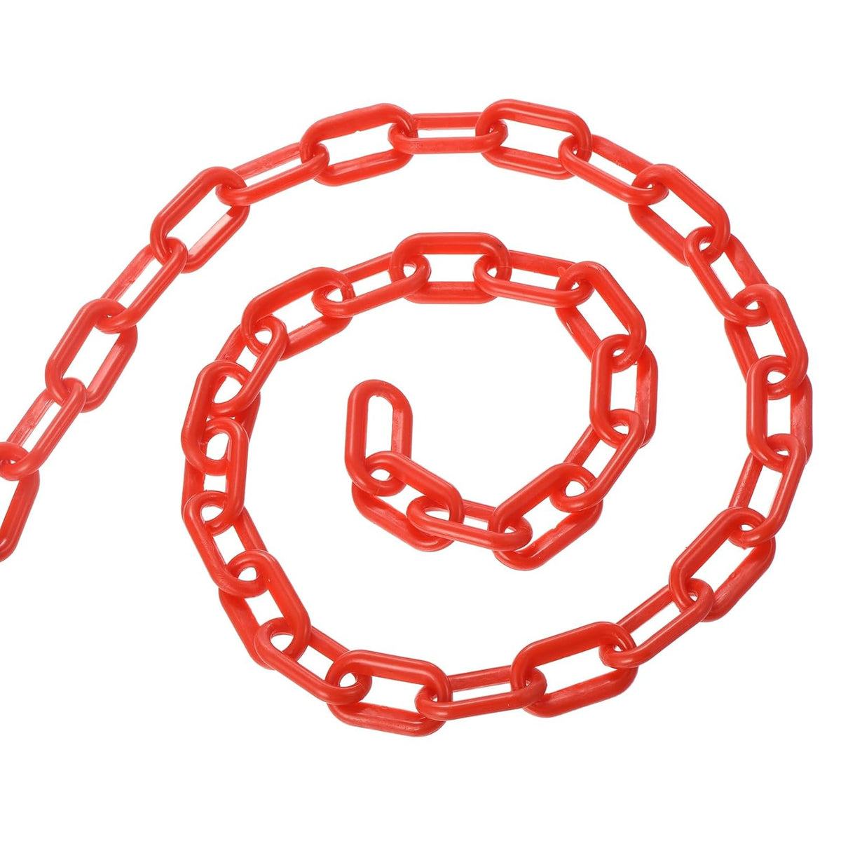 PATIKIL 300 ft kunststof afsluitketting, veiligheidsafsluitketting, kunststof kettingschakels, Crowd Control Barrier voor hek, poort, tuin, bouw, oprit, lift, parkeerplaats, rood