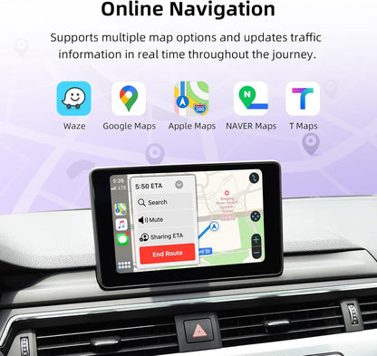 EZoneTronics Draadloze CarPlay & Android Auto Retrofit Kit Decoder voor Audi A4/A5/A6/A7/Q2L/Q5L/Q7 2014-2022 met MIB/MMI 3G Plus Systeem Draadloze Adapter Plug & Play Upgrade Box met SWC Mirrorlink