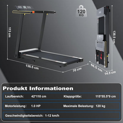 Loopband – Treadmill – Hardloopband – Wandelband – Fitnessband – Inklapbaar – Stille Motor – LCD-Display
