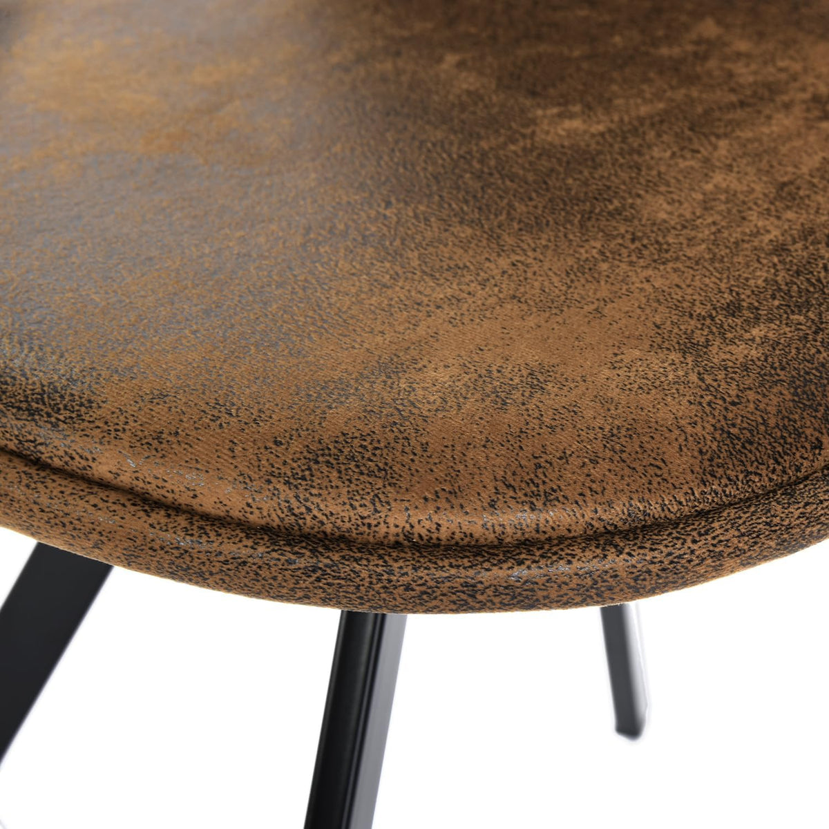 FurnitureR Rolling Seat Eetkamerstoelen, Beddengoed, Suede Bruin, D38xB44xH84CM