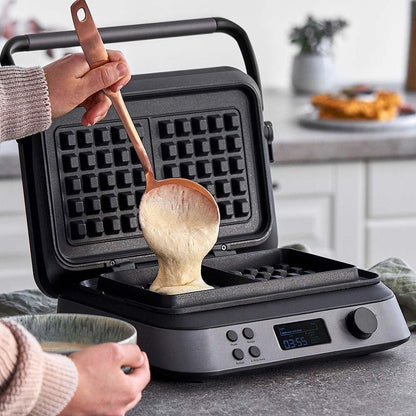 Wafelijzer Wanda 1600 W, dubbel wafelmaker voor Belgische wafels, praktische overloopgroef