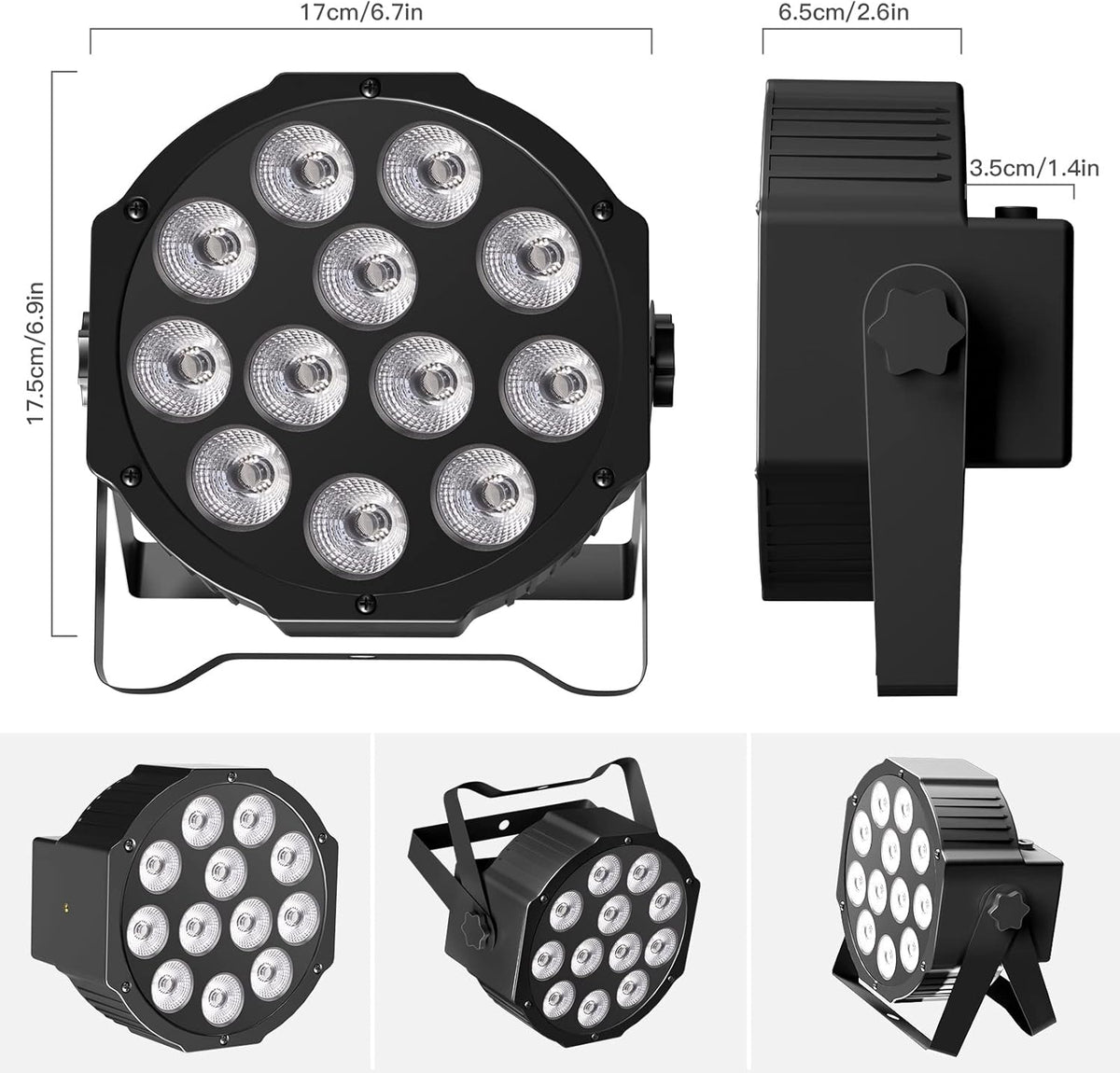 LED Parlicht – Podiumverlichting – DJ Licht – Disco Lamp – Feestverlichting – RGBW 12 LED 7 Kleuren – Draadloos Met Afstandsbediening & 5500mAh Batterij – Set Van 4 Stuks
