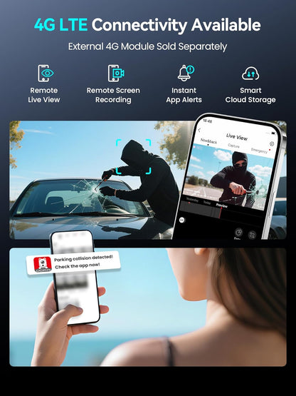 DDPAI Dashcam 4K+1080P Dual STARVIS 2 IMX678 60FPS HDR Dashcam Auto Voor en Achter met 32GB eMMC, AI-ISP Nachtzicht, 4G LTE Ondersteuning, 5GHz WiFi GPS, 24H Parkmodus, 3" IPS Display, Z60 Pro