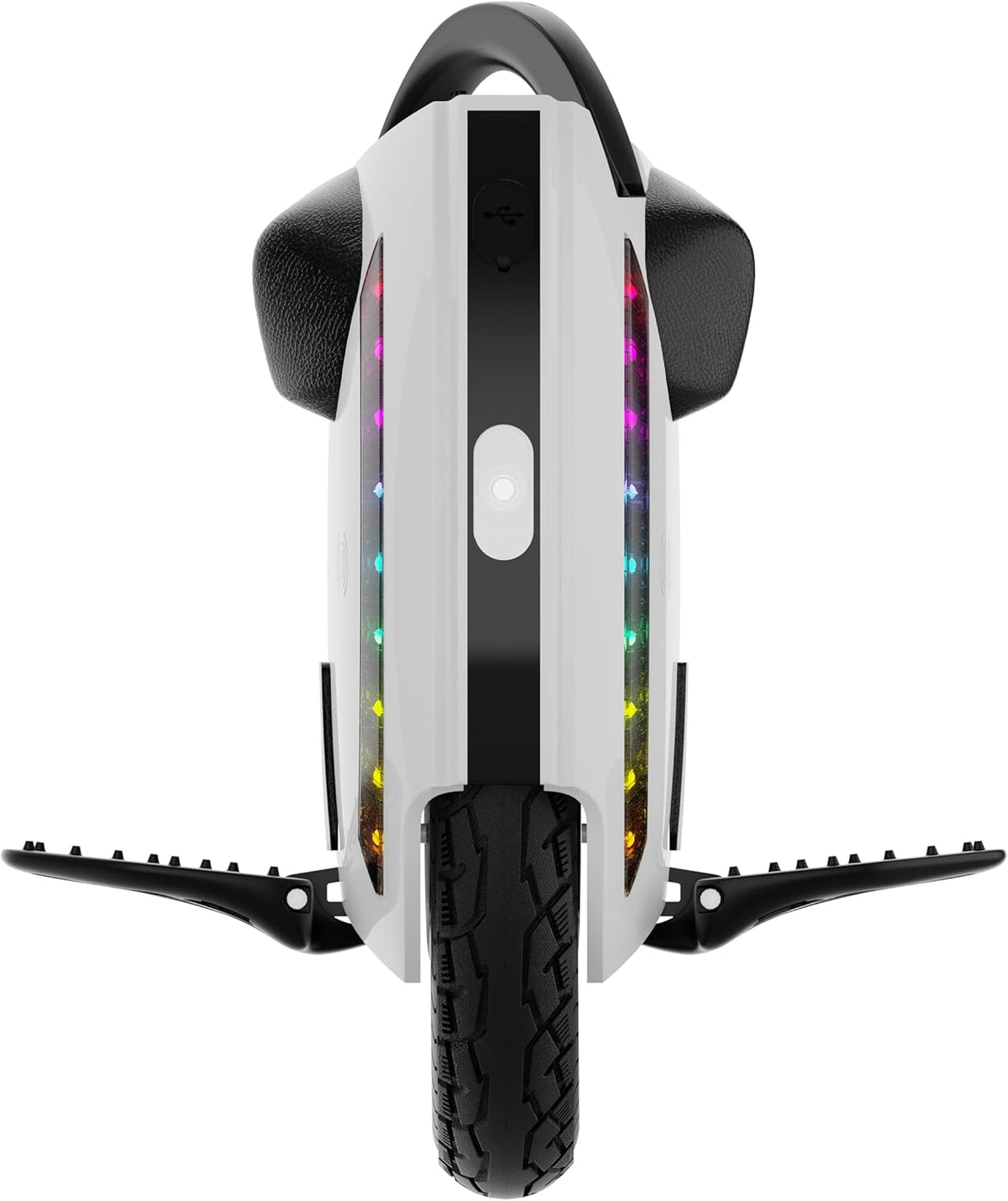 Kingsong elektrische eenwieler KS-14m, volwassene, wit, 400W-motor, actieradius tot 15 km, 20 km/u met trekstang, 14 inch opblaasbare band, luidspreker en bluetooth