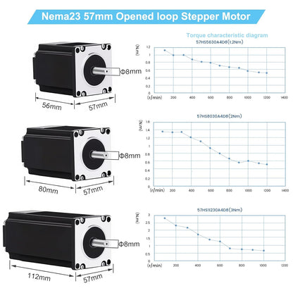 CNC Controller Kit 5 assen met Nema 23 stappenmotor 3Nm 425 oz.in 3A, DM556 stappenmotordriver, 350 W voeding, USB Mach3 besturingskaart, CNC-kit voor machine-graveermachine