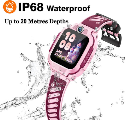 imoo Z3 kinderhorloge met GPS tracker, videobellen, schoolmodus, SOS en IPX8 waterdicht. Inclusief simkaart en WiFi. Perfecte smartwatch voor kinderen. (Roze)