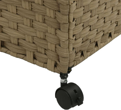 Gecheer Laundry Basket with Wheels, 60 x 35 x 60.5 cm, Rattan, Laundry Basket, Laundry Basket, Laundry Basket for Baby Clothing, Bed Linen, Shoes 372039 - QUORE