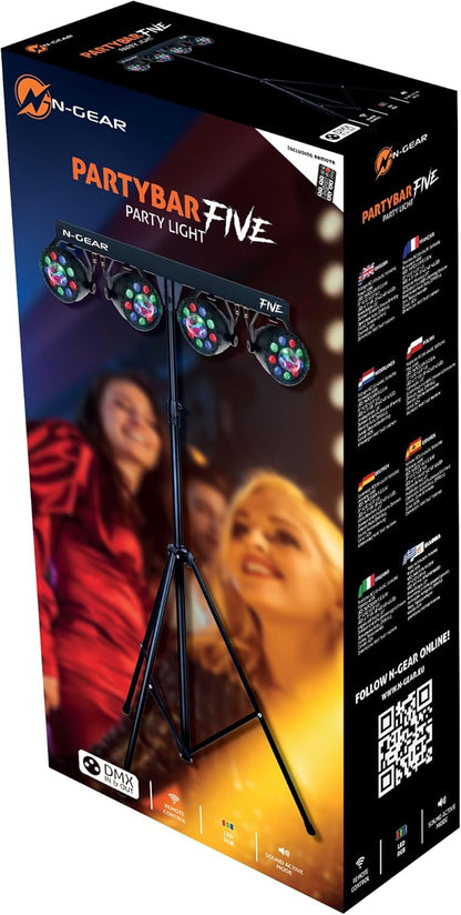 LED Verlichtingsset – Disco Verlichting – Partybar – PAR Spots – Lichtset – Zwart – Sound-Active Modus – DMX-Besturing