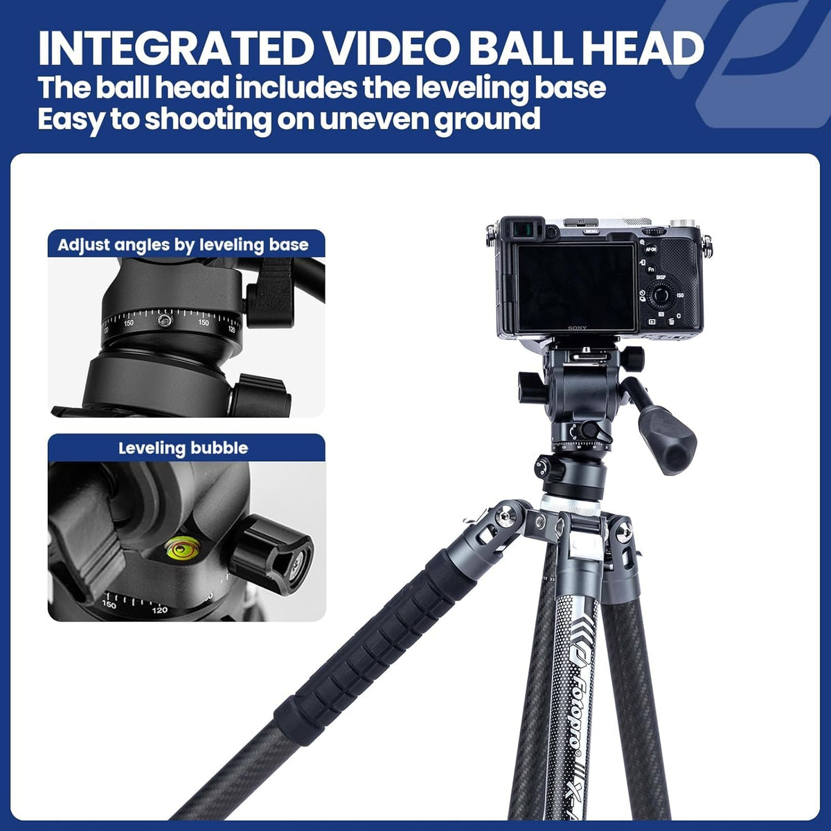 Videostatief – Camerastatief – Statief – Fotostatief – Reisstatief – 3K Koolstofvezel – Verstelbaar Tot 157 Cm