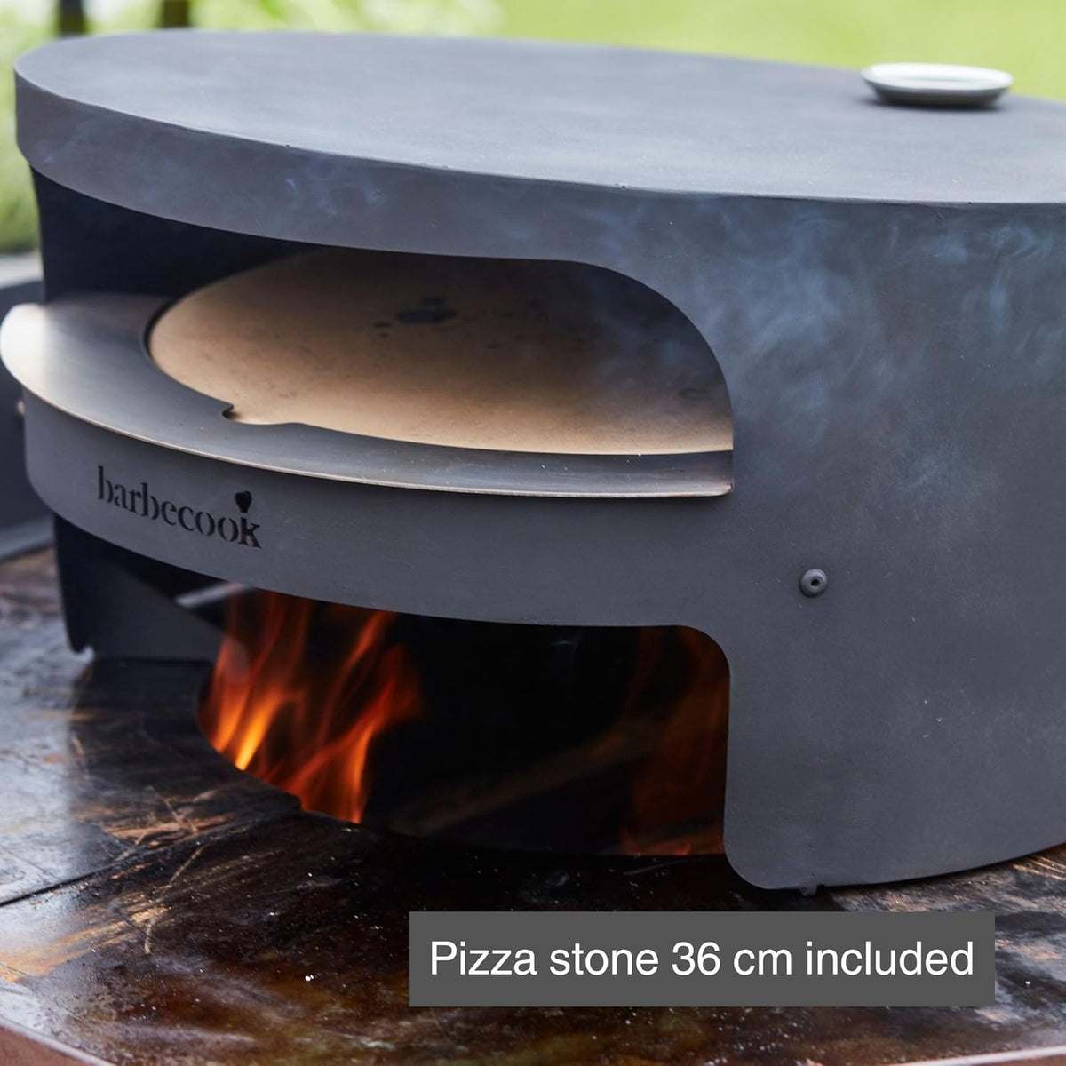 Barbecook pizza oven houtgestookt Dynamic centre 36 cm kookoppervlak, compatibel met openhout bbq Nestor, 51,5 x 46 x 27,5 cm