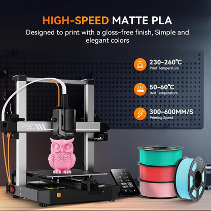 TECBEARS PLA-filament, mat, 1,75 mm, zwart, 10 kg, 30-600 mm/s, snel PLA-filament voor 3D-printers, mat PLA-filament, 1 kg spoel, maatnauwkeurigheid +/- 0,02 mm