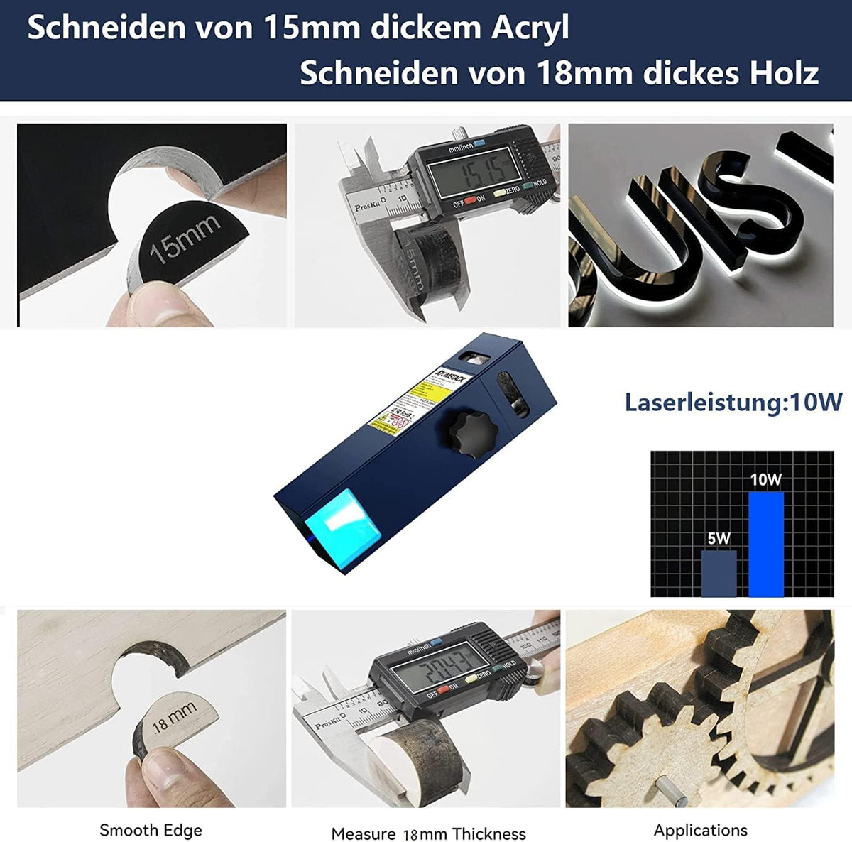 ATOMSTACK A10 PRO lasergraveermachine, 10W lasersnijder, 50W effect hoge precisie CNC-lasersnijden, 0,08 mm laserfocus, 410 x 400 mm groot gebied