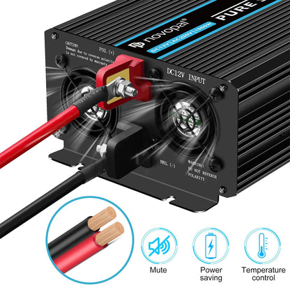 <font dir="auto" style="vertical-align: inherit;"><font dir="auto" style="vertical-align: inherit;">        NOVOPAL 1000W Inverter 12V to 230V Pure Sine Wave Voltage Converter with 2.1A USB & 5-meter remote control and two cooling fans        </font></fon
