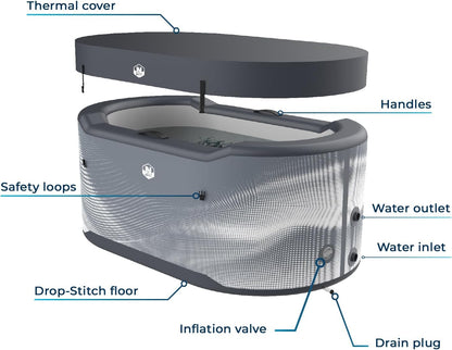 N NETSPA - SP-JRV300 - ICEBATH NETSPA JARVI Dropstitch: De nieuwe generatie koude therapie - 170x92x67cm - 1 persoon - 300L