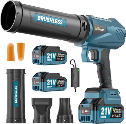 Accu-bladblazer, borstelloze motor met 2x4.0Ah accu's, bladblazer, luchthoeveelheid 800m³/h, traploos verstelbaar versnellingsbak, 3 sproeiers, 0,82 kg, licht voor tuin, blad, stof & sneeuw'