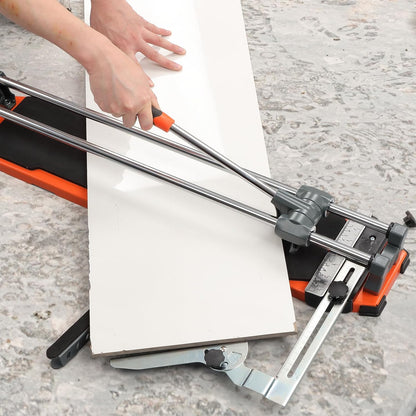 TILER 630 mm Tegelsnijder Handmatig, 25 inch Professionele Machine met Wolfraamcarbide Snijwiel,Basis en Antislip Steunen, Precieze Tegelsnijder voor Keramiek & Porselein, DIY & Vakmensen