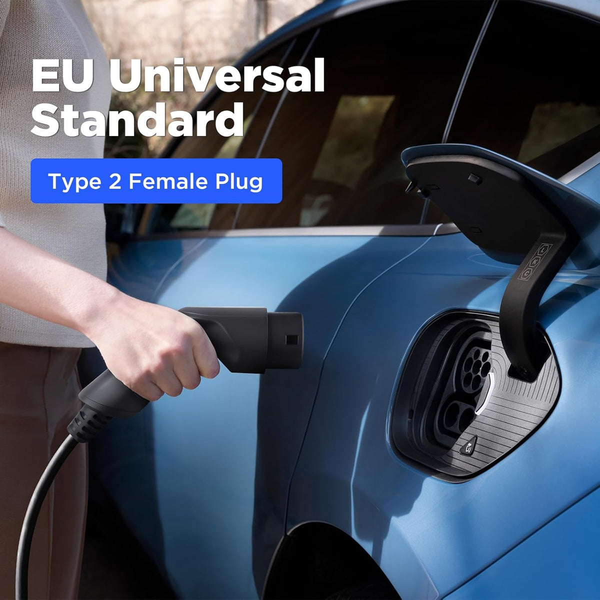 Wandlaadstation 22 kW voor elektrische voertuigen, 32 A driefasig laadstation met 6,1 m type 2 oplaadkabel voor elektrische voertuigen die voldoen aan IEC 62196-2