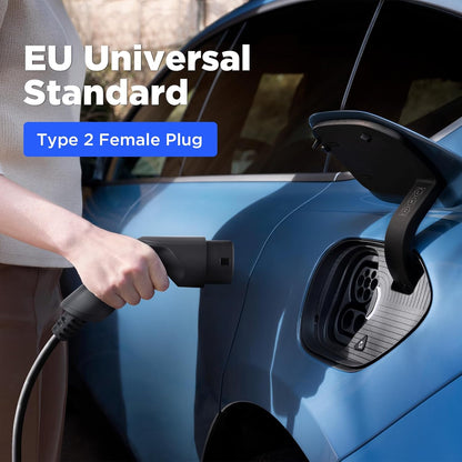 Wandlaadstation 22 kW voor elektrische voertuigen, 32 A driefasig laadstation met 6,1 m type 2 oplaadkabel voor elektrische voertuigen die voldoen aan IEC 62196-2
