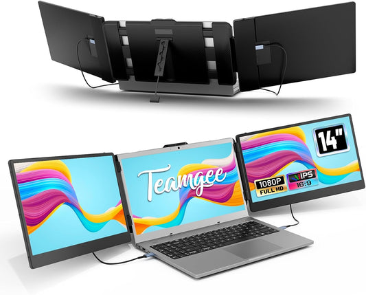 14" Draagbare Monitor – Extern Scherm – Laptop Display – Second Screen – Portable Screen – Full HD IPS Scherm – Compatibel Met 13,3” - 17,3” Laptops
