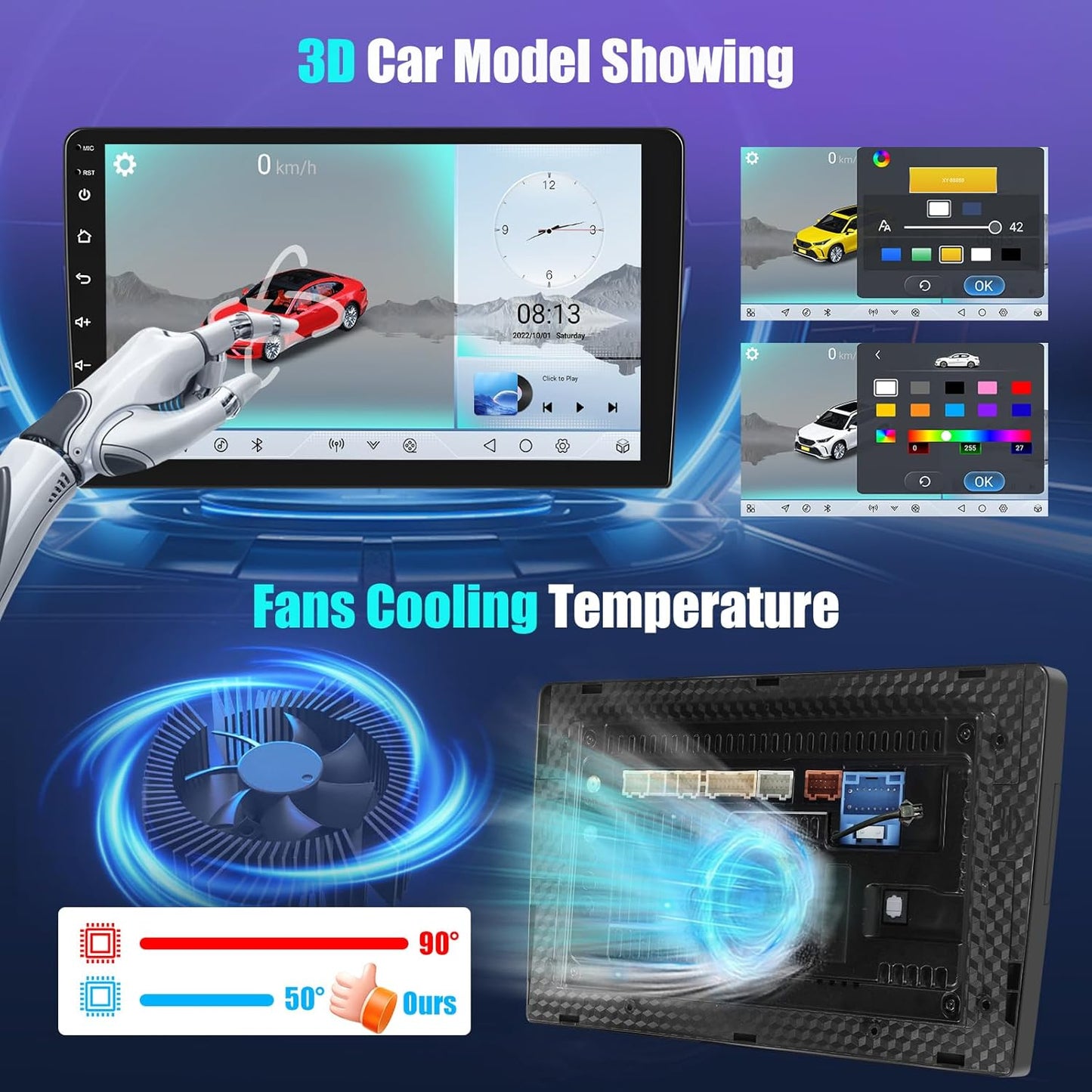 Android Autoradio – Multimediasysteem – Navigatiesysteem – Inbouwradio – Touchscreen Radio – Voor Peugeot 308/408 2007-2015 – Draadloze CarPlay & Android Auto – 9 Inch Touchscreen