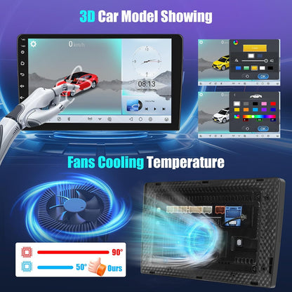 Android Autoradio – Multimediasysteem – Navigatiesysteem – Inbouwradio – Touchscreen Radio – Voor Peugeot 308/408 2007-2015 – Draadloze CarPlay & Android Auto – 9 Inch Touchscreen